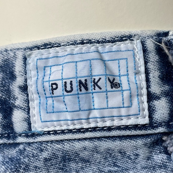 Vintage 80s Denim Skirt Lace Trim Acid Wash Retro Jean Skirt Pencil Cotton - Picture 7 of 16